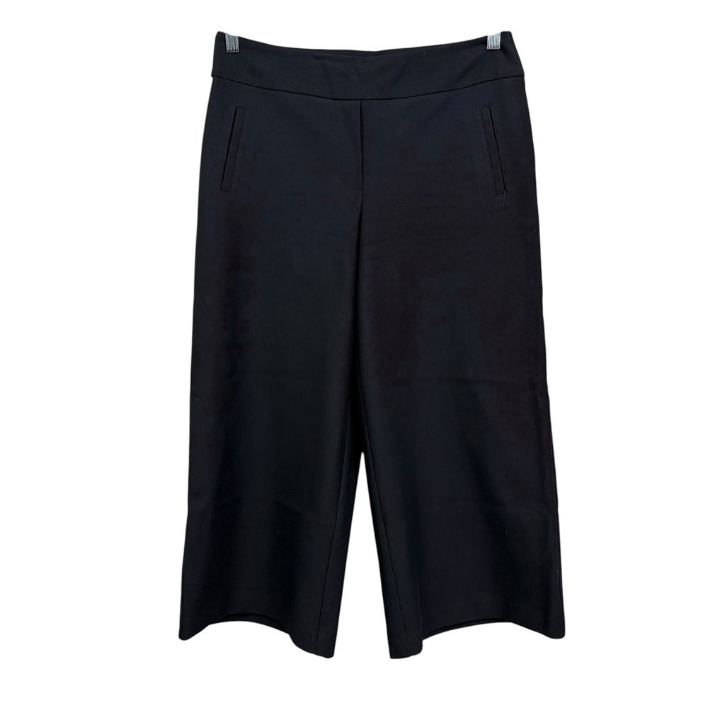 Korye Women Cropped Wide Leg Pants Stretch Career Casual Pull On Black Size LRG*